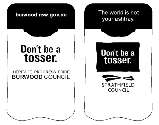 Burwood & Strathfield Councils latest Personal Ashtrays from No BuTTs