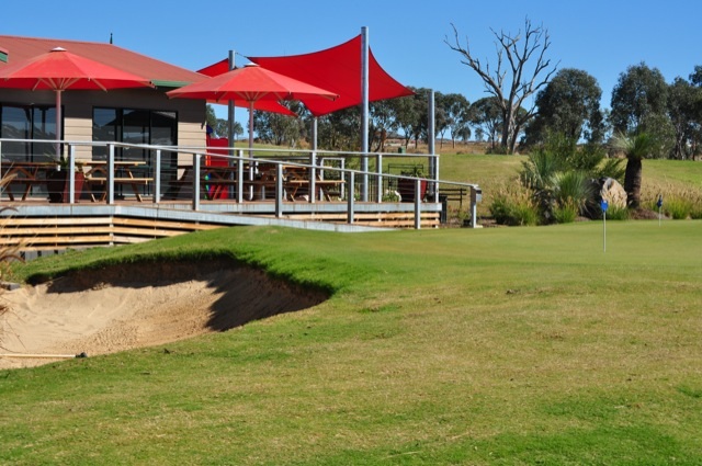 Longyard Golf Club's new Cafe 'The 9th Hole' - protected from butt litter with Eco-Pole Free Standing Ashtrays