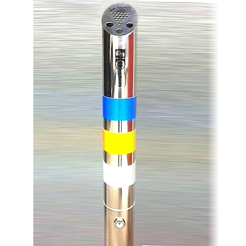 Eco-Pole Freestanding Bollard Ashtrays with Retro-Reflective Safety Banding option