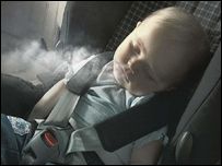 Smoking in vehicles with chidren is a form of child abuse.