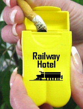 The Railway Hotel's new No BuTTs Personal Ashtrays