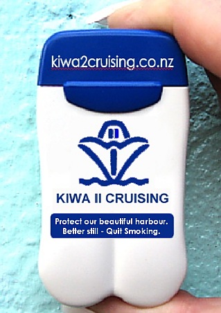 Kiwa II Cruising's Pocket Ashtrays are helping protect New Zealand's Auckland Harbour from cigarette butt litter.