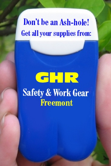 GHR Safety & Work Gear's Personal Ashtrays put a smile on their users faces every time they're seen!
Brillaint Eco-Friendly advertising with a sense of humour from No BuTTs.