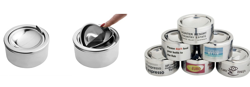 Windproof Tabletop Ashtrays - Plain & Logo Printed