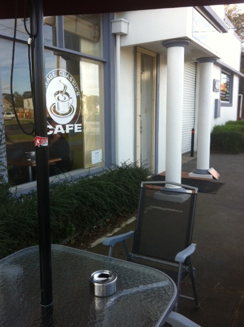 Garage Classic's outdoor tables with Windproof Ashtrays to eliminate customer butt litter