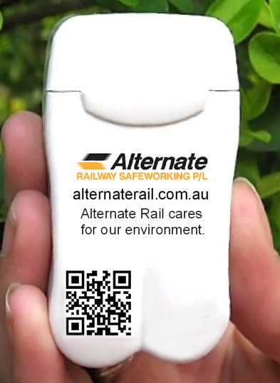 Branded Personal Ashtrays with QR Code - Alternate Railway Safeworking
